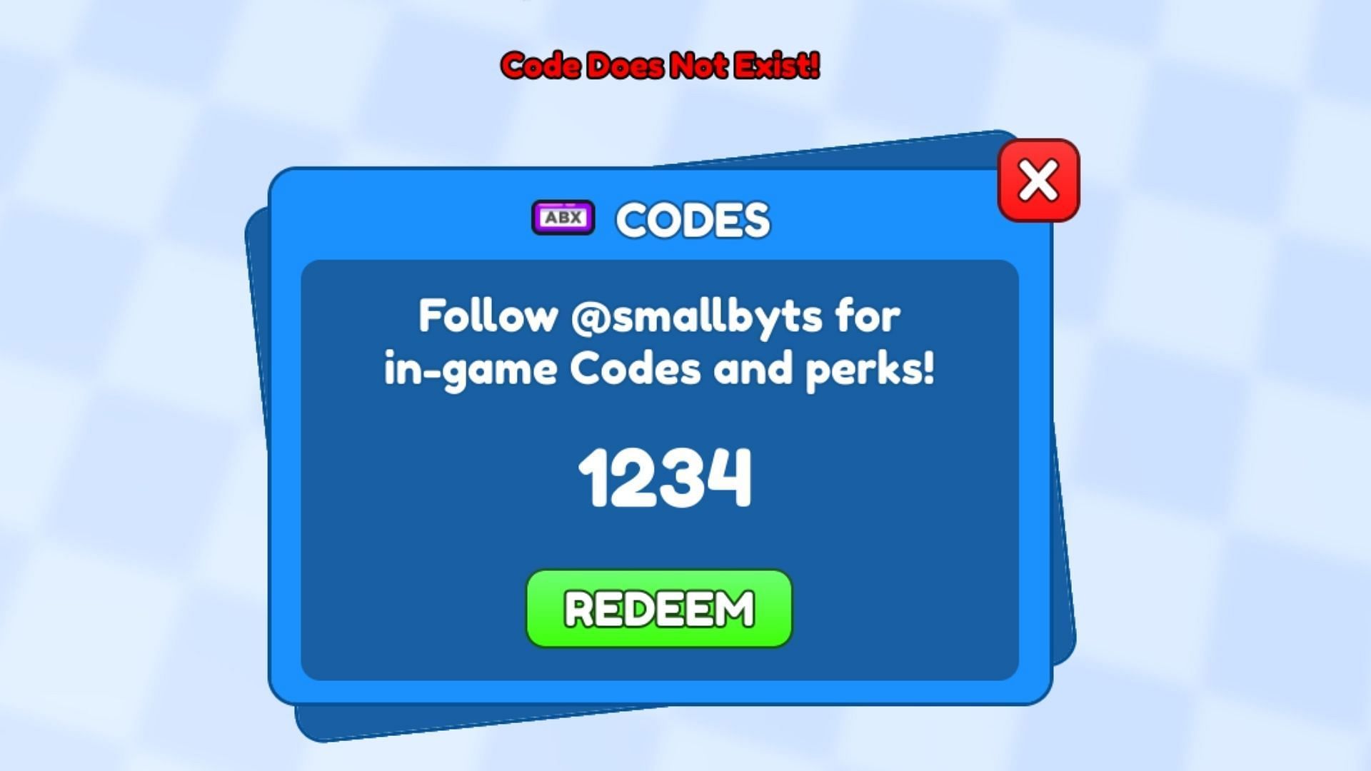 Wallrun Obby invalid code issue (Image via Roblox)
